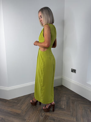 Selina Cut Out Midi Dress - Green