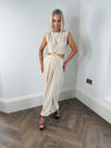 Selina Cut Out Midi Dress - Beige