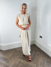 Selina Cut Out Midi Dress - Beige