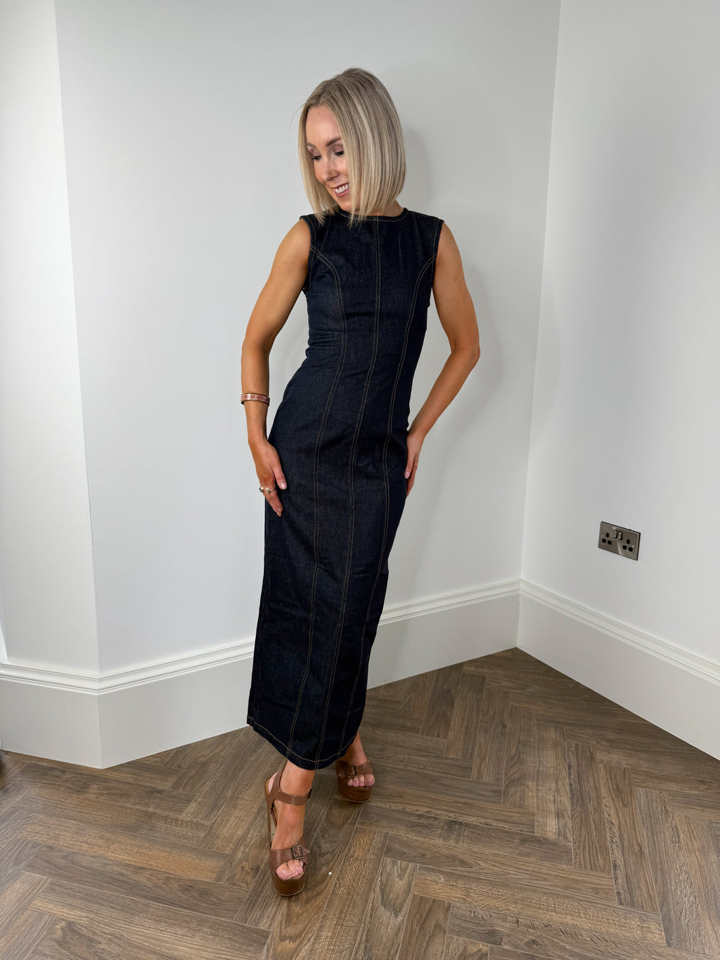 Franna Denim Midi Dress
