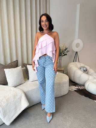 Harper Halterneck Top - Rose