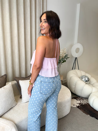 Harper Halterneck Top - Rose