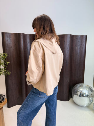Kai Funnel Neck Jacket - Beige