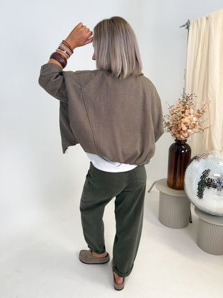 Gia Checkered Bomber Jacket - Brown