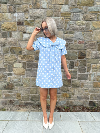 Roxie Polka Dress - Blue
