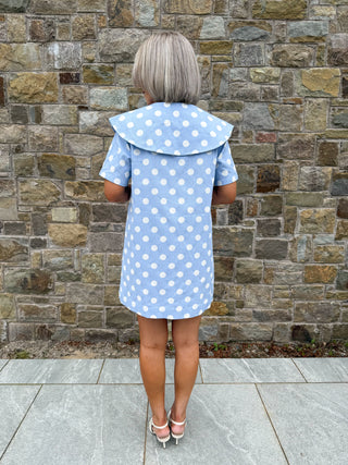 Roxie Polka Dress - Blue