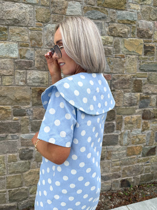 Roxie Polka Dress - Blue