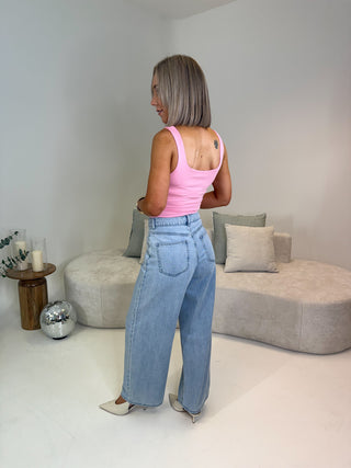 Liv Wide Leg Ankle Jeans - Light Denim