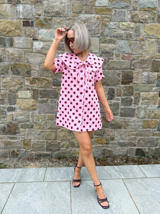 Roxie Polka Dress - Pink