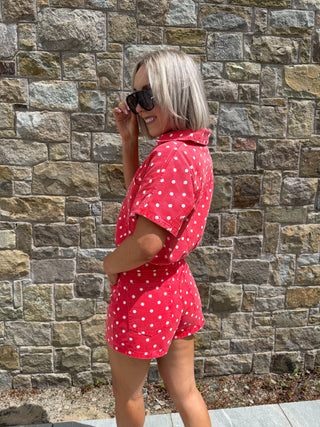 Vikki Polka Skort - Red/White