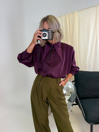 Mollie Collar Blouse - Plum