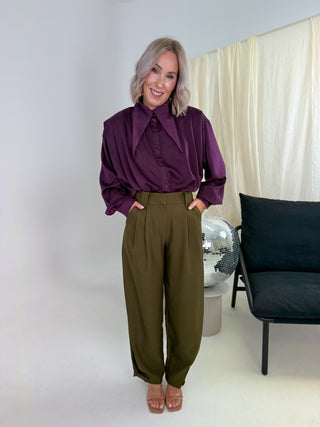 Mollie Collar Blouse - Plum
