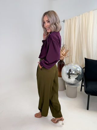 Mollie Collar Blouse - Plum