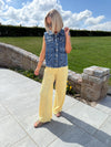 Flora High Waist Plisse Trousers - Yellow