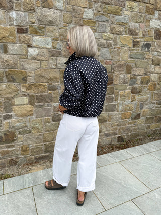Zita Lightweight Polka Dot Jacket - Navy