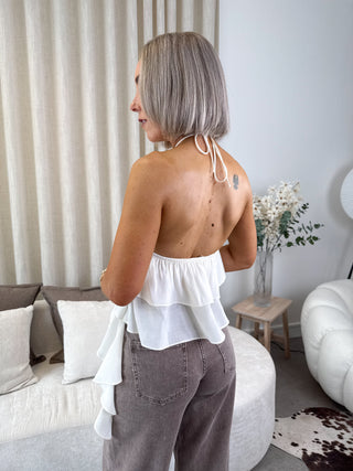 Harper Halterneck Top - Beige