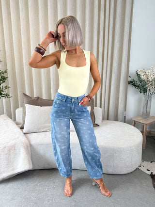 Lori Denim Balloon Leg Jeans - Polka