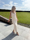 Reagan Chiffon Frill Cami Dress - Beige