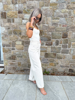 Kiki Barrel Leg Jeans - Cream