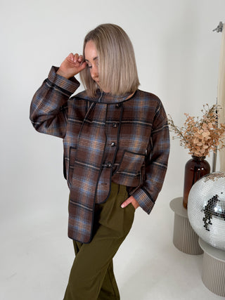 Calino Scarf Jacket - Check