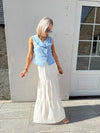Chloe Denim Asymmetrical Waistcoat - Blue Denim