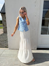 Chloe Denim Asymmetrical Waistcoat - Blue Denim
