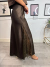 Harlow Lace Slip Skirt - Chocolate