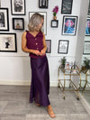 Harlow Lace Slip Skirt - Plum