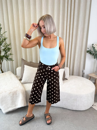 Lola Polka Jorts - Brown/Cream
