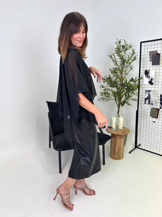 Riva Sheer Cape - Black