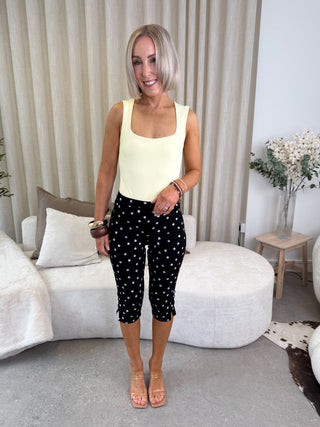 Ona Polka Capri Trousers - Black/White