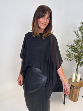 Riva Sheer Cape - Black