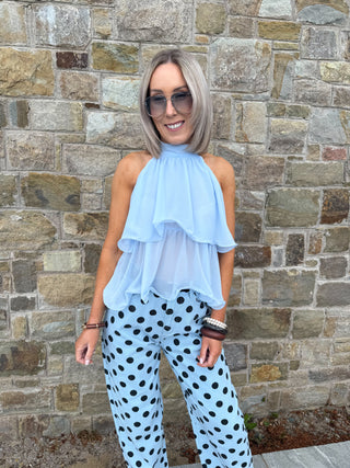 Avery Halterneck Top - Blue