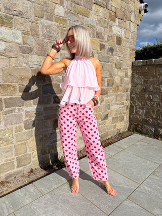 Avery Halterneck Top - Pink