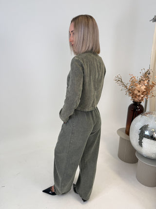 Ruth Denim Knot Jacket - Washed Khaki