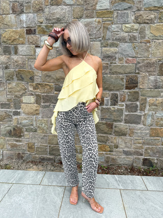 Sophie Mom Jeans - Leopard Print