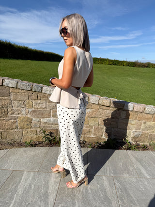 Ashlee Peplum Top - Beige