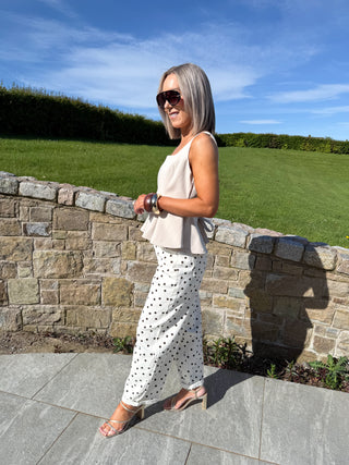 Ashlee Peplum Top - Beige