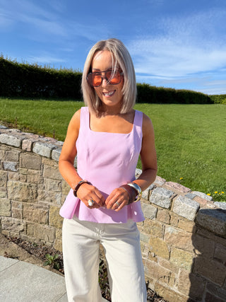 Ashlee Peplum Top - Pink