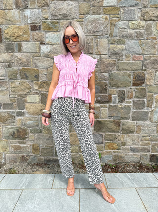 Sophie Mom Jeans - Leopard Print