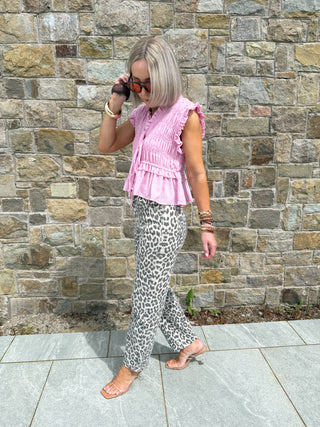 Sophie Mom Jeans - Leopard Print