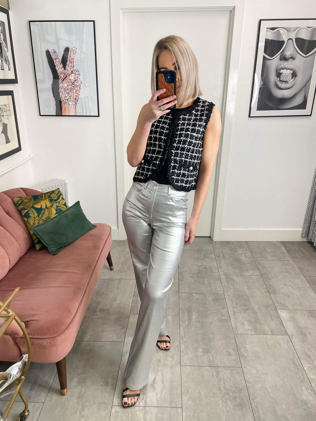 Viva Metallic Trouser - Silver