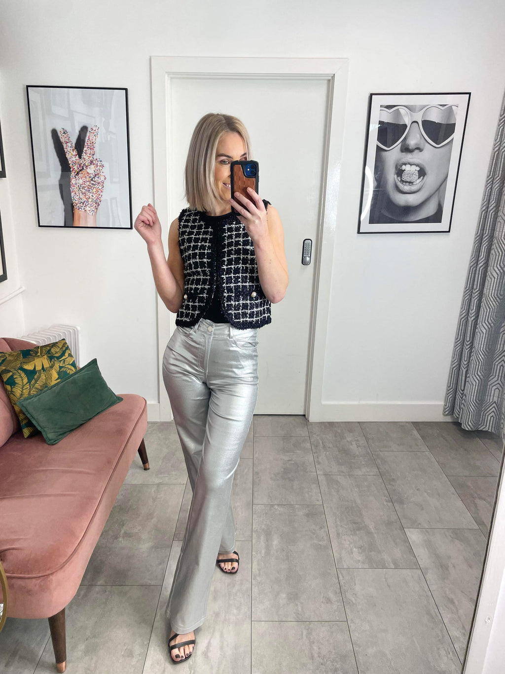 Viva Metallic Trouser - Silver