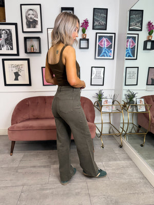 Edel Wide Leg Jeans - Khaki