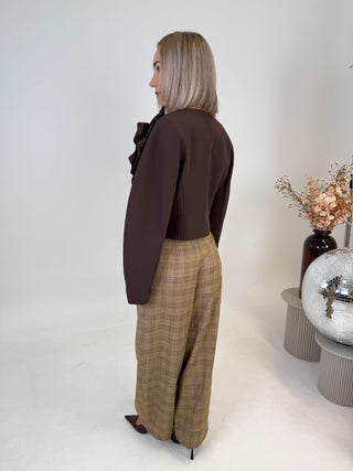 Carran Barrel Leg Trousers - Check