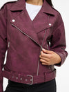 Line Biker Jacket - Plum