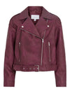 Line Biker Jacket - Plum