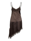 Sofie Satin Lace Dress - Chocolate Brown