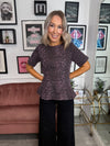 Chia Cinched Waist Top - Leopard