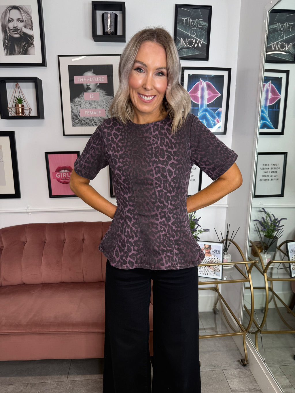 Chia Cinched Waist Top - Leopard